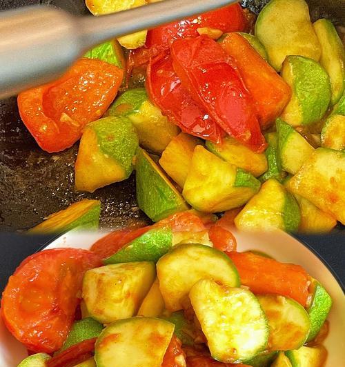 以西葫芦炒南瓜皮，健康美味（传统家常菜）
