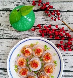 美味健康的虾仁油菜拌粉丝（营养丰富）