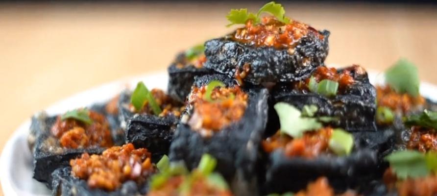 茼蒿炒臭豆腐，清香美味新尝试（家常菜肴）