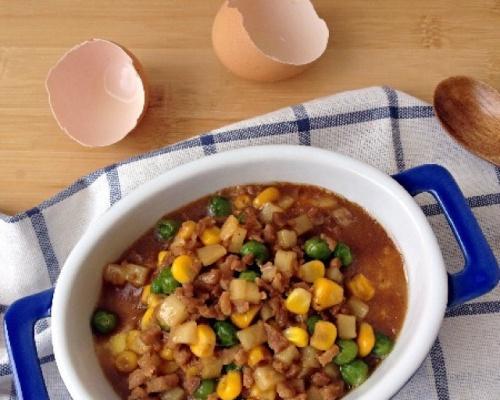 一道家常菜（用肉末和鸡蛋烹制的美味佳肴）