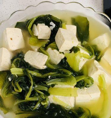 小白菜烩豆腐的家常做法（清爽美味）