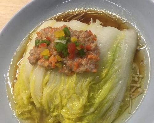 美味健康的鸭蛋黄蒸娃娃菜（精细制作）