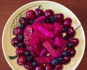 解渴美味，糖桂花火龙果汁的制作方法（以龙果为主材）